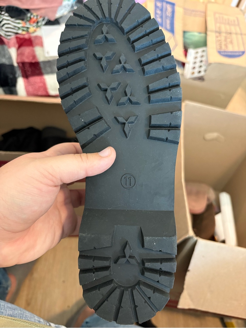 a new day Black Platform Combat Boots with Lug Sole